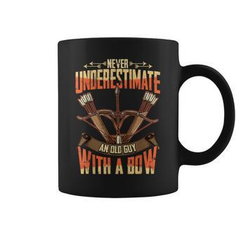 Bowhunter Never Underestimate An Old Man With A Bow Gift For Mens Coffee Mug - Seseable