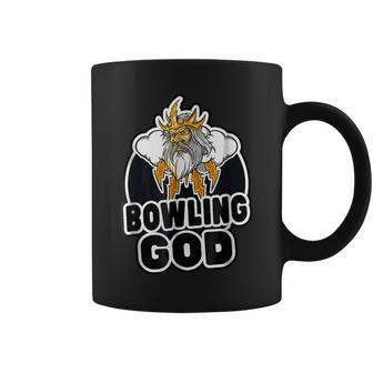 Bowling God Retro Funny Ball Party Graphic Bowlers Bowling Funny Gifts Coffee Mug | Mazezy