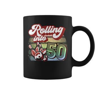 Bowling Party Rolling Into 50 Bowling Birthday Coffee Mug - Seseable