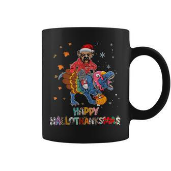 Boxer Dog Happy Hallothanksmas Halloween Thanksgiving Coffee Mug | Mazezy