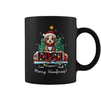Boxerdoodle Christmas Dog Truck Plaid Xmas Tree Coffee Mug | Mazezy