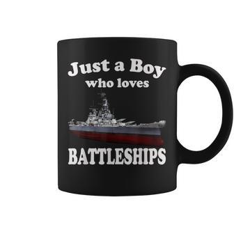 Boy Who Loves Battleship Uss New Jersey Bb-62 Ww2 Warship Coffee Mug | Mazezy