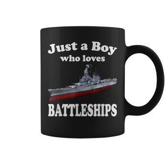 Boy Who Loves Usa Battleship Uss Bb-63 Big Mo & Ww2 Ship Coffee Mug - Thegiftio UK