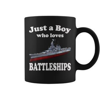 Boy Who Loves Usa Battleship Uss Bb-63 Big Mo & Ww2 Ship Coffee Mug - Thegiftio UK