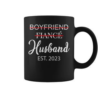 Boyfriend Fiancé Husband Wedding Just Married Est 2023 Coffee Mug - Seseable