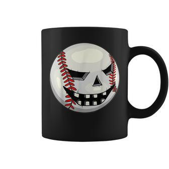 Boys Halloween Jack O Lantern Baseball Player Coach Pitcher Coffee Mug - Monsterry