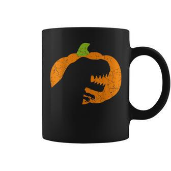 Boys Halloween Pumpkin T-Rex Dinosaur Silhouette Coffee Mug - Thegiftio UK