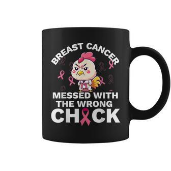 Breast Cancer Awareness Messed With The Wrongs Chick Coffee Mug - Seseable