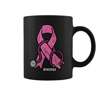 Breast Cancer Awareness Ribbon Nurse Scrub Top Coffee Mug