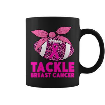 Breast Cancer Awareness Woman Tackle Football Pink Ribbon Coffee Mug - Seseable