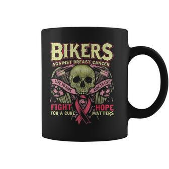 Breast Cancer Biker Fight Hope Motorcycle Pink Coffee Mug | Mazezy