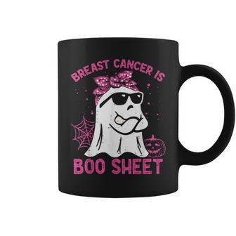 Breast Cancer Is Boo Sheet Breast Cancer Warrior Halloween Coffee Mug - Seseable