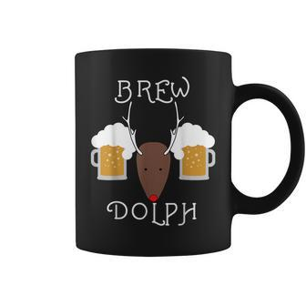 Brew-Dolph Reindeer Christmas For Beer Drinkers Coffee Mug - Seseable