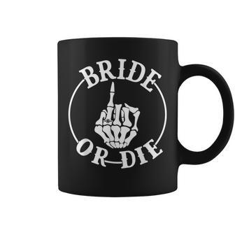 Bride Or Die Skull Halloween Themed Bachelorette Party Gift Coffee Mug - Seseable