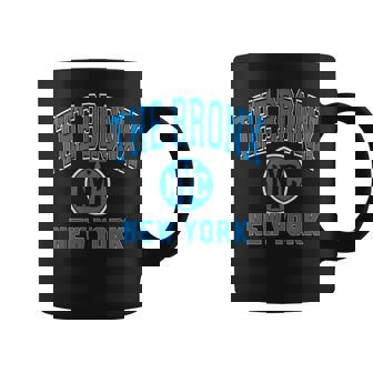 The Bronx New York Nyc Varsity Style Blue With White Outline Coffee Mug - Thegiftio