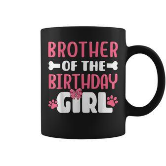 Brother Of The Birthday Girl Dog Paw Birthday Party Coffee Mug | Mazezy