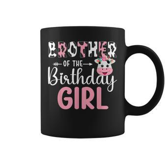 Brother Of The Birthday Girl Farm Cow 1 St Birthday Girl Coffee Mug | Mazezy