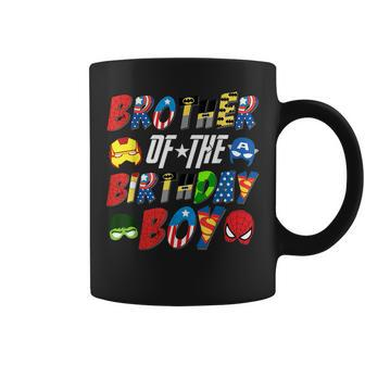Brother Of The Superhero Birthday Boy Super Hero Family Coffee Mug - Monsterry