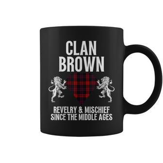Brown Clan Scottish Name Coat Of Arms Tartan Family Party Brown Funny Gifts Coffee Mug | Mazezy