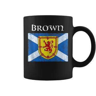Brown Scottish Clan Name Gift Scotland Flag Festival Brown Funny Gifts Coffee Mug | Mazezy