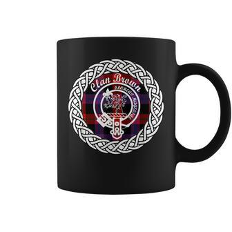 Brown Surname Last Name Scottish Clan Tartan Badge Crest Funny Last Name Designs Funny Gifts Coffee Mug | Mazezy