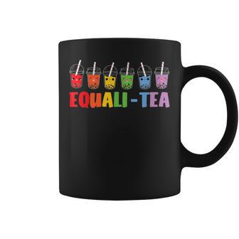 Bubble Boba Tea Equali-Tea Lgbt Pride Rainbow Pride Month Funny Designs Funny Gifts Coffee Mug | Mazezy