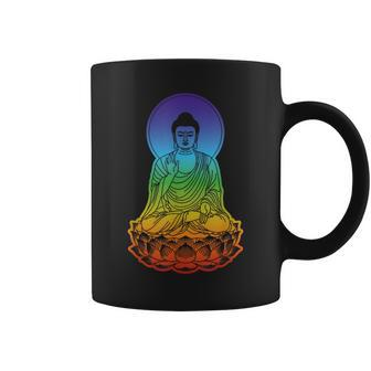 Buddhism 7 Chakras Yoga Rainbow Buddha Coffee Mug | Mazezy