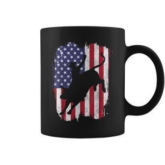 Bull Riding American Flag Rodeo Patriotic Bull Rider Gift Patriotic Funny Gifts Coffee Mug | Mazezy