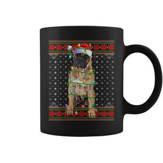 Bullmastiff Christmas Lights Ugly Santa Bullmastiff Dog Xmas Coffee Mug | Mazezy