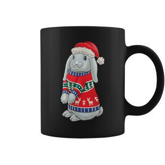 Bunny With Christmas Sweater Xmas Rabbit Christmas Coffee Mug - Thegiftio UK