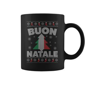 Buon Natale Italian Ugly Christmas Sweater For Man And Coffee Mug - Seseable