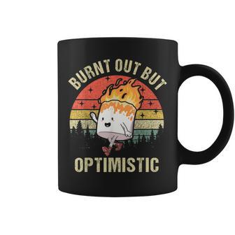 Burnt Out But Optimistic Funny Marshmallow For Camping Retro Coffee Mug - Thegiftio UK