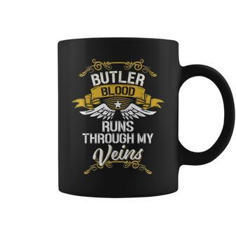 Butler Blood Runs Through My Veins Coffee Mug | Mazezy