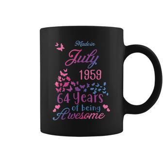 Butterfly Made In July 1959 64 Year Of Being Awesome 64 Coffee Mug | Mazezy