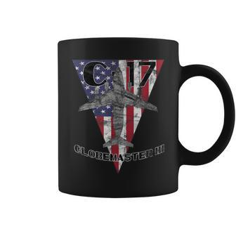 C-17 Globemaster Iii Military Airplane Patriotic Vintage Coffee Mug | Mazezy