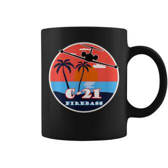 C-21 Learjet Firebass Vintage Sunset Coffee Mug | Mazezy