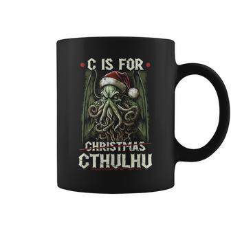 C Is For Cthulhu Christmas Cosmic Horror Cthulhu Coffee Mug - Seseable