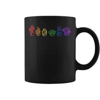 Cactus Succulent Pride Rainbow Plant Lover Subtle Lgbt Gay Coffee Mug | Mazezy