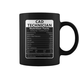 Cad Technician Nutrition Facts Sarcastic Coffee Mug | Mazezy