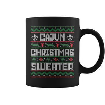 Cajun Ugly Christmas Xmas Sweater Louisiana Holiday Coffee Mug | Mazezy
