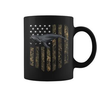 Camo American Flag Gray Whale 4Th Of July Coffee Mug | Mazezy