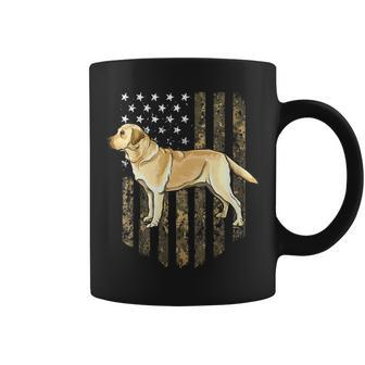 Camo American Flag Yellow Labrador Retriever 4Th Of July Usa Coffee Mug | Mazezy