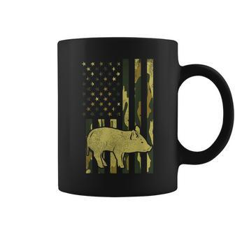 Camo Us Flag Pig Military Farm Animal Patriotic Farmer Coffee Mug | Mazezy