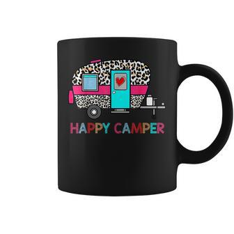 Camper Happy Summer Camp Camping Leopard Funny Glamping Camping Funny Gifts Coffee Mug | Mazezy