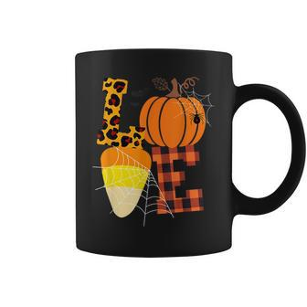 Candy Corn Love Teacher Halloween Costume For Fall Love Teacher Coffee Mug | Mazezy