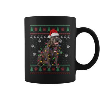 Cane Corso Christmas Ugly Sweater Santa Hat Dog Lover Coffee Mug - Seseable