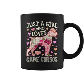 Cane Corso Just A Girl Who Loves Italian Mastiff Dog Flower Coffee Mug | Mazezy