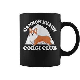Cannon Beach Oregon Haystack Rock Corgi Club Coffee Mug | Mazezy