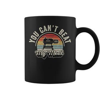 You Cant Beat My Meat Retro Bbq Pit Reverse Flow Smoker Coffee Mug - Seseable