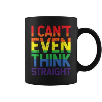 Cant Even Think Straight Lgbtq Queer Lesbian Gay Pride Coffee Mug | Mazezy CA